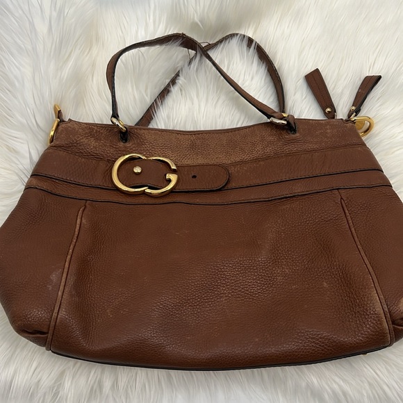 Gucci Brown Pebbled Leather Ride Satchel - Picture 7 of 17